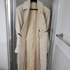 Falcone Mens Topcoat Belted Full Length Aero 42R Biege.